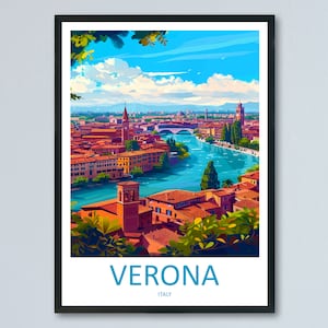 Verona Travel Print Wall Art Verona Italy Wall Hanging Home Decoration Verona Gift Art Lovers Wall Art Print Verona Italy Wall Art Poster