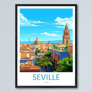 Seville Travel Print Wall Art Seville Wall Hanging Home Décor Seville Gift Art Lovers Spain Art Lover Gift Seville Print Spain Wall Art Deco