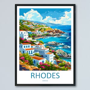 Rhodes Travel Print Wall Art Rhodes Greece Wall Hanging Home Decoration Rhodes Gift Art Lovers Wall Art Print Rhodes Greece Wall Poster Art