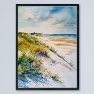 Northumberland Küsten-Aquarell-Plakat-Northumberland-Reise-Druck Northumberland England Art Northumberland Coastal Decor Northumberland