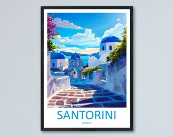 Santorini Travel Print Wall Art Santorini Greece Wall Hanging Home Decoration Santorini Gift Art Lovers Wall Art Print Santorini Greek Print
