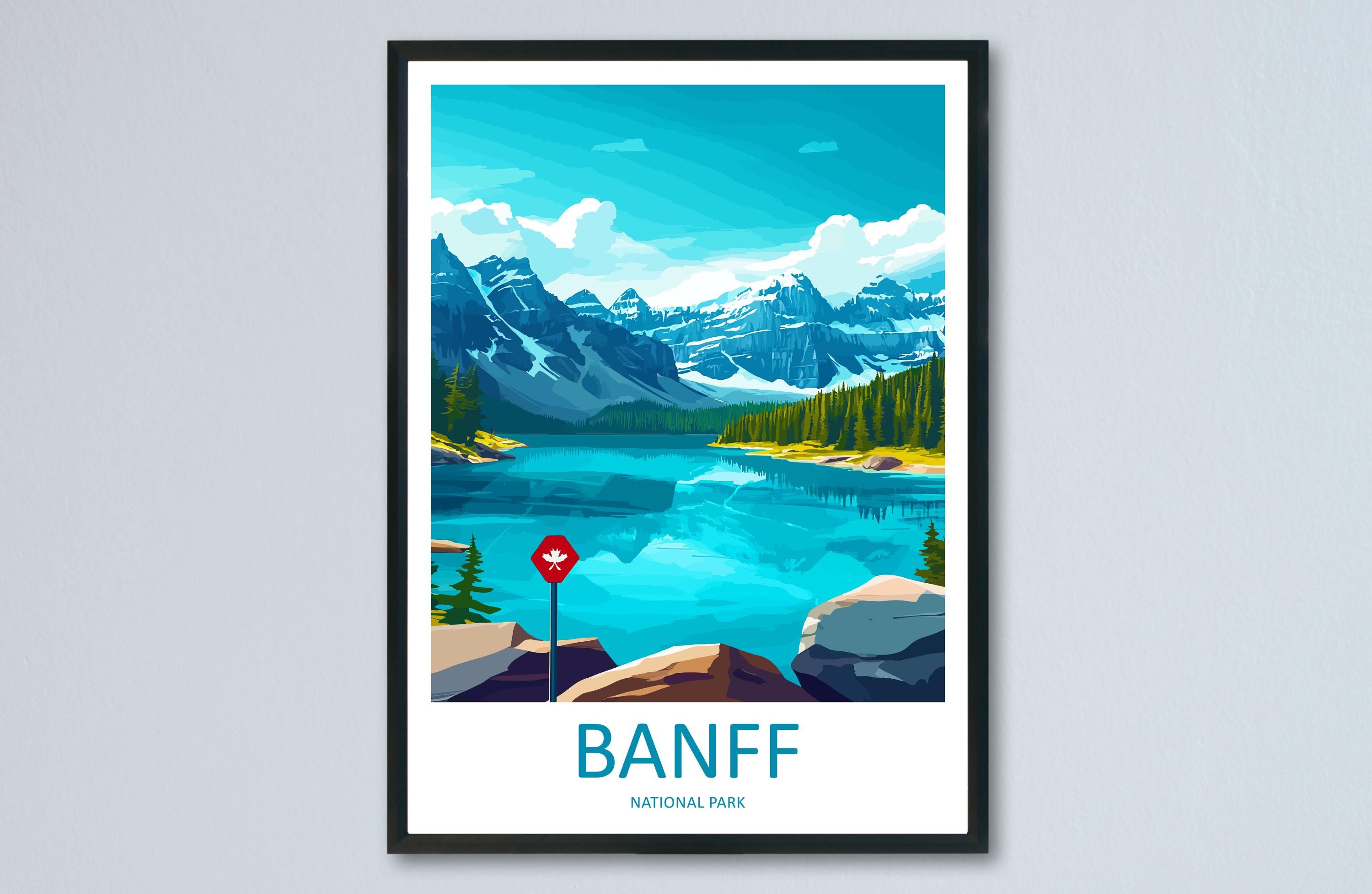 Banff National Park Reisedruck Wandkunst Banff Wandbehang Wohnkultur Banff Geschenk Kunstliebhaber Kanada Kunstliebhaber Geschenk