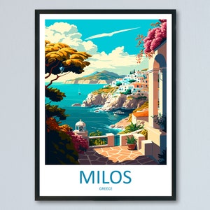 Milos Travel Print Wall Art Milos Greece Wall Hanging Home Decoration Milos Gift Art Lovers Wall Art Print Milos Greece Wall Art