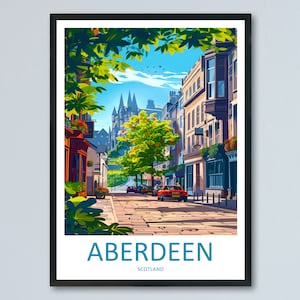 Aberdeen Print Aberdeen Home Décor Scotland City Art Print Aberdeen Wall Art for Scotland Enthusiast Gift Wall Hanging Aberdeen Cityscape