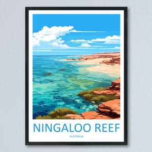 Ningaloo Reef Reise Print Wand Kunst Ningaloo Reef Wandbehang Home Décor Ningaloo Reef Geschenk Kunstliebhaber Wand Kunst Australien Poster Deco