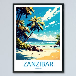 Zanzibar Travel Print Wall Art Zanzibar Wall Hanging Home Décor Zanzibar Gift Art Lovers Tanzania Art Print Zanzibar Wall Décor Art
