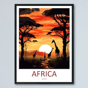 Africa Travel Print Wall Art Africa Wall Hanging Home Décor Africa Gift Art Lovers Africa Art Print Africa Wall Décor Art