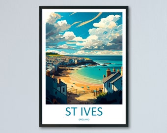 St Ives Travel Print Wall Art St Ives Wall Hanging Home Décor St Ives Gift Art Lovers England Art Lover Gift St Ives Travel Souvenir