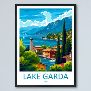 Lake Garda Travel Print Wall Art Lake Garda Wall Hanging Home Decoration Lake Garda Gift Art Lovers Wall Art Print Art Lake Garda Travel Art
