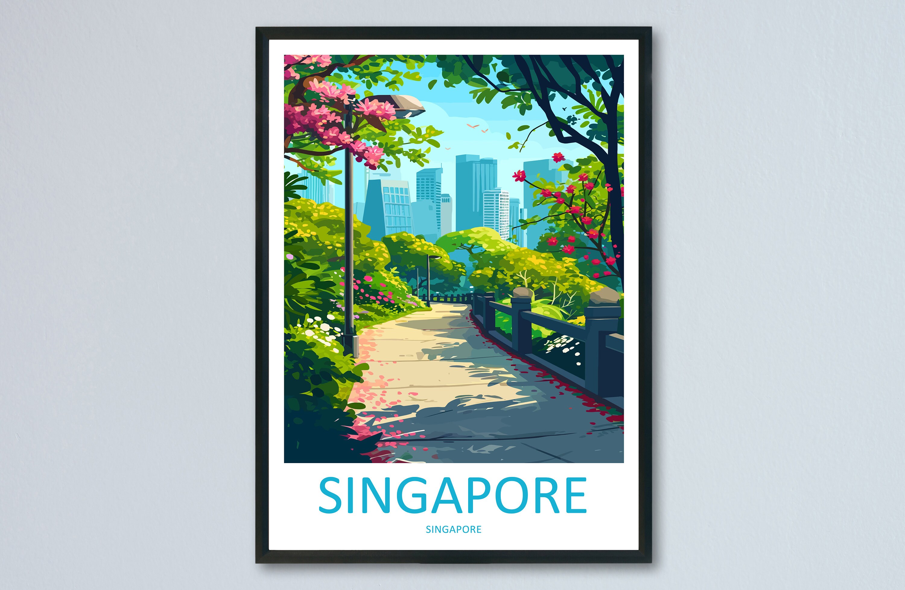 Singapore Travel Print Wall Art Singapore Wall Hanging Home Decoration Singapore Gift Art Lovers Wall Art Singapore