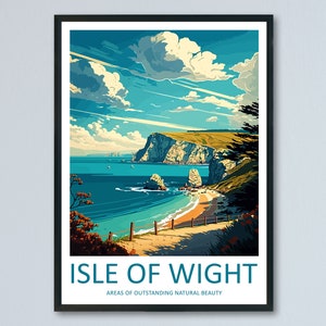 Isle Of Wight Travel Print Wall Art Isle Of Wight Wall Hanging Home Decor Isle Of Wight Gift Art Lovers Wall Art ANOB Travel Art