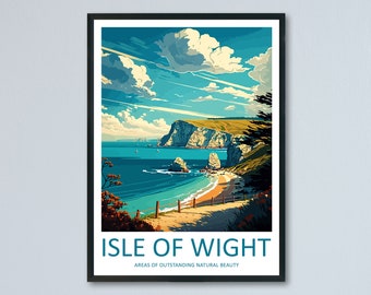 Isle Of Wight Travel Print Wall Art Isle Of Wight Wall Hanging Home Decor Isle Of Wight Gift Art Lovers Wall Art ANOB Travel Art