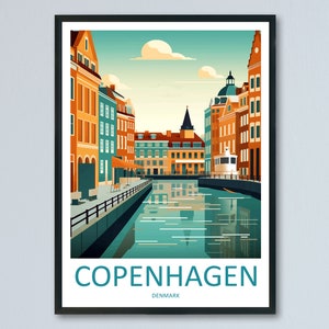 Copenhagen Travel Print Wall Art Copenhagen Wall Hanging Home Décor Copenhagen Gift Art Lovers Denmark Art Lover Gift Copenhagen Wall Décor