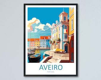 Aveiro Travel Print Wall Art Aveiro Wall Hanging Home Décor Aveiro Gift Art Lovers Portugal Art Lover Gift Aveiro Wall Décor Print