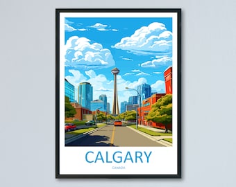 Calgary Travel Print Wall Art Calgary Wall Hanging Home Décor Calgary Gift Art Lovers Canada Art Lover Gift Calgary Gift