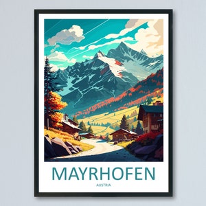 Mayrhofen Travel Print Wall Art Mayrhofen Wall Hanging Home Décor Mayrhofen Gift Art Lovers Austria Art Lover Gift Mayrhofen Travel Poster