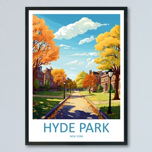 Hyde Park Podróż Wydruk Ścienny Sztuka Hyde Park Wisząca na Ścianie Wystrój Domu Hyde Park Prezent Miłośnicy Sztuki Prezent Miłośnicy Sztuki Stanu Nowy Jork Wydruk