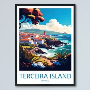 Terceira Island Travel Print Wall Art Terceira Island Wall Hanging Home Décor Terceira Island Gift Art Lovers Portugal Art Lover Gift