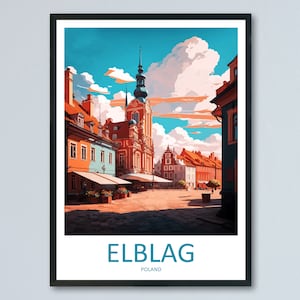 Elblag Travel Print Wall Art Elblag Wall Hanging Home Décor Elblag Gift Art Lovers Poland Art Lover Gift Elblag Travel Wall Art