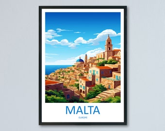 Malta Travel Print Wall Art Malta Wall Hanging Home Décor Malta Gift Art Lovers Malta Art Gift Lover Print