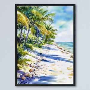 Sanibel Island Aquarell Poster Wall Art Sanibel Island Wandbehang Home Décor Sanibel Island Geschenk Kunstliebhaber USA Wandkunst