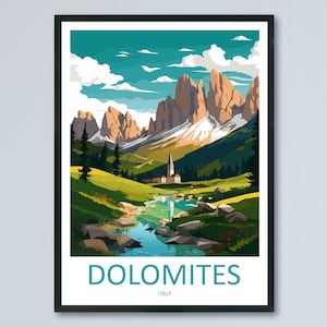 Dolomites Travel Print Dolomites Home Décor Dolomitic Alps Art Print Dolomite Mountains Room Print For Italian Mountains Gift Art Poster Art