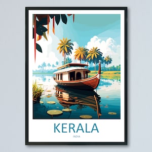 Kerala Travel Print Wall Art Kerala Wall Hanging Home Décor Kerala Gift Art Lovers India Art Lover Gift Wall Décor