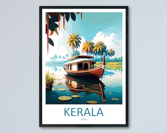 Kerala Travel Print Wall Art Kerala Wall Hanging Home Décor Kerala Gift Art Lovers India Art Lover Gift Wall Décor