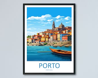 Porto Reise Print Wandkunst Porto Wandbehang Home Décor Porto Geschenk Kunstliebhaber Portugal Kunstliebhaber Geschenk Porto Wanddeko Porto Reisekunst