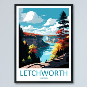 Letchworth State Park Travel Print Wall Art Letchworth Wall Hanging Home Décor Letchworth Gift Art Lovers New York State Art Gift Lover