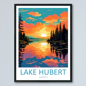 Impression de voyage sur le lac Hubert, art mural, tenture murale sur le lac Hubert, décoration d'intérieur, cadeau du lac Hubert pour les amateurs d'art, impression de cadeau pour les amateurs d'art
