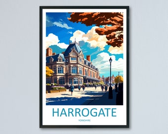 Harrogate Travel Print Wall Art Harrogate Wall Hanging Home Décor Harrogate Gift Art Lovers England Art Lover Gift Print