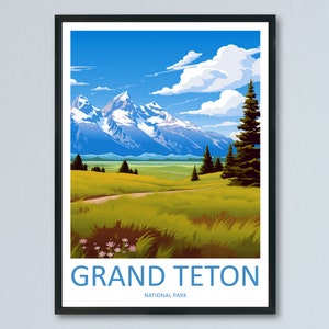 Grand Teton National Park Travel Print Wall Art Grand Teton National Park Wall Hanging Home Décor Grand Teton National Park Gift Art