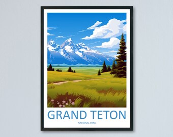 Grand Teton National Park Travel Print Wall Art Grand Teton National Park Wall Hanging Home Décor Grand Teton National Park Gift Art