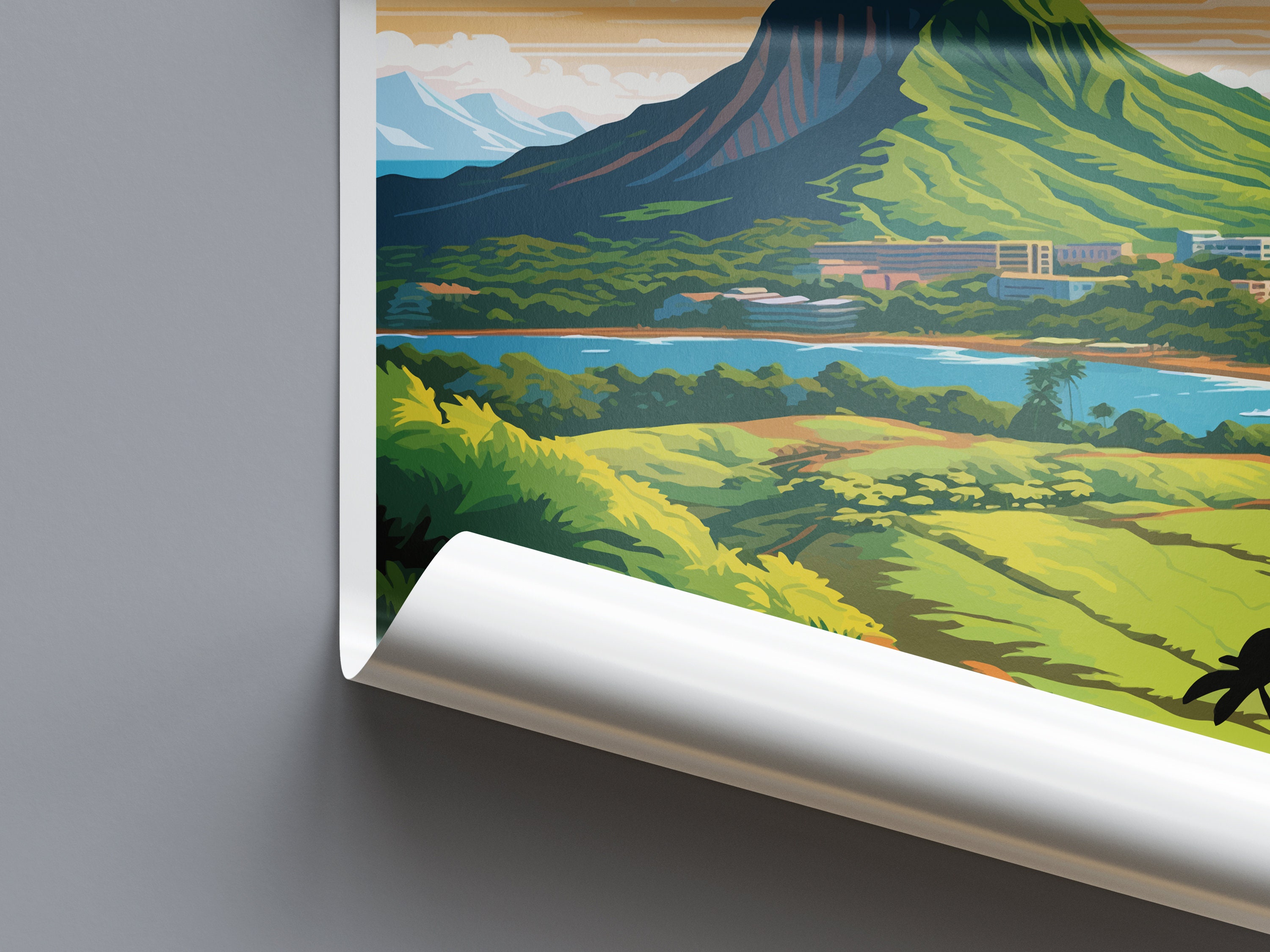 ダイヤモンドヘッドトラベルプリントウォールアートダイヤモンドヘッド