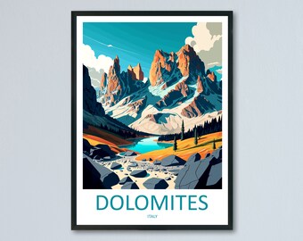Dolomites Travel Print Dolomites Home Décor Dolomitic Alps Art Print Dolomite Mountains Room Print For Italian Mountains Gift Art Poster Art