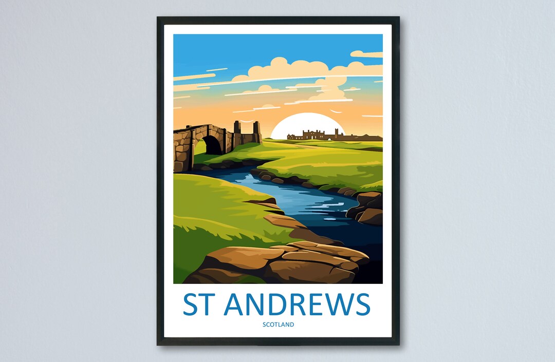 St Andrews Golf Course Travel Print Wall Art St Andrews Wall Hanging ...