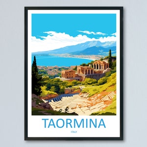 Taormina Travel Print Wall Art Taormina Wall Hanging Home Décor Taormina Gift Art Lovers Italy Art Lover Gift Taormina Print Taormina Art