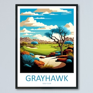 Grayhawk Golf Club Travel Print Wall Art Grayhawk Wall Hanging Home Décor Grayhawk Gift Art Lovers Arizona Art Lover Gift Arizona Travel Art