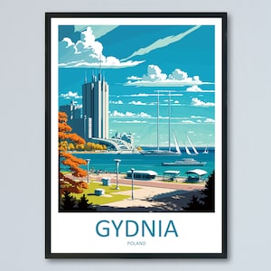Gydnia Reise Print Wandkunst Gydnia Wandbehang Wohnkultur Gydnia Geschenk Kunstliebhaber Polen Kunstliebhaber Geschenk Gydnia Reise Wandkunst