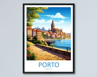 Porto Reise Print Wandkunst Porto Wandbehang Home Décor Porto Geschenk Kunstliebhaber Portugal Kunstliebhaber Geschenk Porto Wanddeko Porto Reisekunst