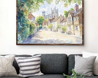 ウィンチェスター 水彩画ポスター 風景画 壁掛け ウィンチェスター