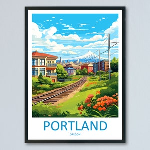 Portland Travel Print Wall Art Portland Wall Hanging Home Décor Portland Gift Art Lovers Oregon Art Lover Gift Portland Poster