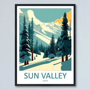 Sun Valley Travel Print Wall Art Sun Valley Wall Hanging Home Décor Sun Valley Gift Art Lovers Ski Art Lover Gift Sun Valley Print Skiing