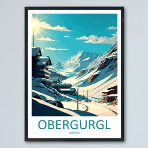 Impressão de viagem Obergurgl Arte de parede Obergurgl Decoração de parede para casa Presente Obergurgl Amantes da arte Áustria Presente para amantes da arte Pôster de viagem Obergurgl