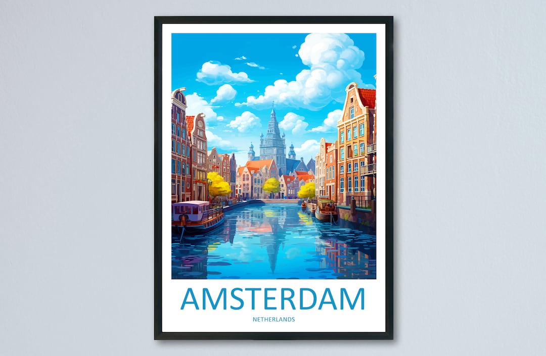 Amsterdam Travel Print Wall Art Amsterdam Wall Hanging Home Décor