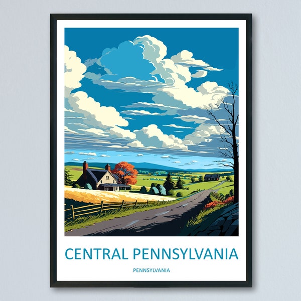 Central Pennsylvania Travel Print Wall Art Central Pennsylvania Wall Hanging Home Décor Central Gift Art Lovers Pennsylvania Art Lover