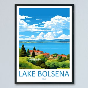 Lake Bolsena Travel Print Wall Art Lake Bolsena Italy Wall Hanging Home Decor Lake Bolsena Gift Art Lovers Wall Art Print Italy