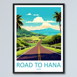 Road To Hana Travel Print Wall Art Road To Hana Wall Hanging Home Décor Road To Hana Gift Art Lovers Hawaii Art Lover Gift Print Artwork