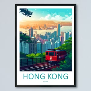 Hong Kong Travel Print Wall Art Hong Kong Wall Hanging Home Décor Gift Hong Kong Art Lovers China Hong Kong Art Gift Lover Print